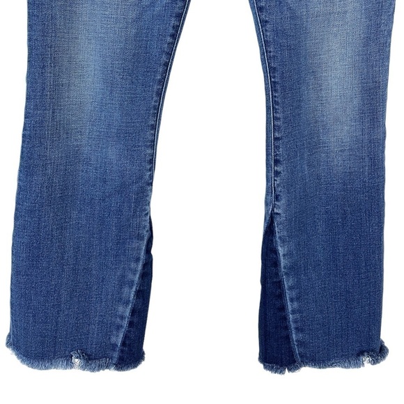 Abercrombie & Fitch Simone High Rise Ankle Flare Frayed Hem Blue Jeans 28 - Picture 5 of 16